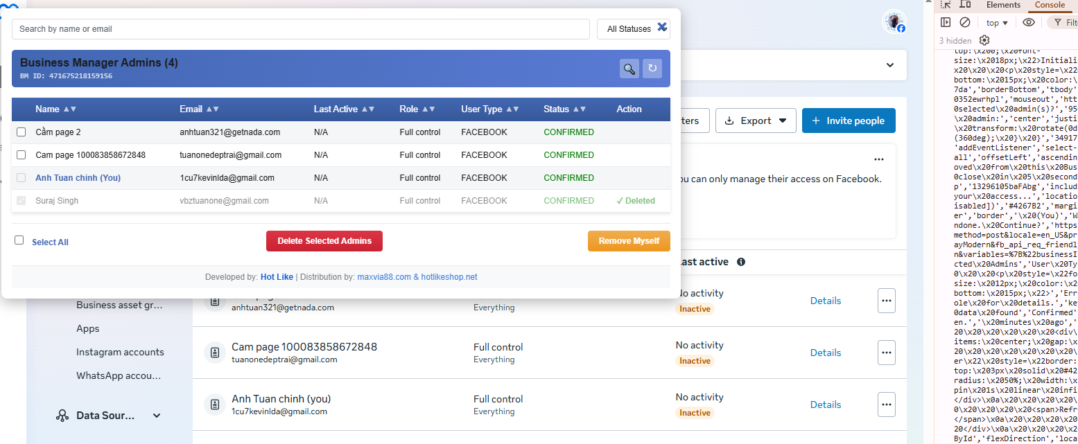 Code F12- Đá admin BM trước 7 ngày